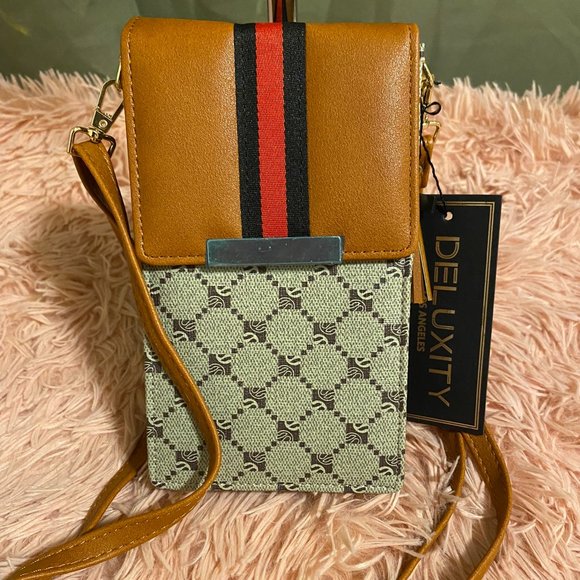 Deluxity LA Brown/Tan Crossbody Bag - Picture 1 of 8